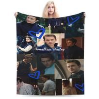Jonathan Bailey Plush Blanket Girls Boys  Flannel Throw Blanket For Home Decor Soft Custom Quality Bedspread Birthday Gift 75x90cm black