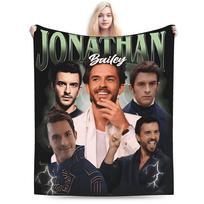 Jonathan Bailey Plush Blanket Girls Boys  Flannel Throw Blanket For Home Decor Soft Custom Quality Bedspread Birthday Gift 75x90cm black