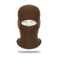 Two Use Winter Knitted Hat Balaclava Woolen Hat Solid Color Retro Hat Cold Weather Hiking, Skiing, Cycling Retro Hat Unisex black