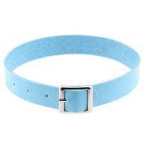 Fashion Harajuku Punk Collar Necklace PU Leather Choker Necklace Buckle Collar šviesiai mėlyna spalva