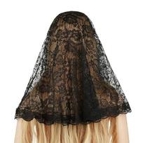 Flower Lace Bridal Veil for Bride To Be Gift, Bridal Shower, Wedding Veil black