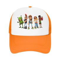 Subway Surfers Game Trucker Caps Adult Fitted  Dad Hat Trucker Worker Cap Sun Caps Adjustable Polyester Mesh Baseball Cap Spring as shown white
