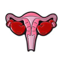 Body Organs Uterus Ovary Enamel Pins Big Uterus Energy Boxing Glove Fight For Rights Feminist Brooches Lapel Badge Jewelry Gifts pink