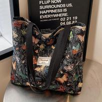 Canvas Tote Shoulder Bag for School and Commute gray