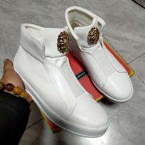 New black men's boot-style men's shoes High-top shoes platform shoes cowhide casual shoes plus size men's shoes A2 43 gray