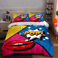 Comic-inspired design Bedding Duvet cover sets Duvet covers Pillowcases gifts (1 * Duvet Cover 2 * Pillowcases, without duvet insert) 135x200cm blue