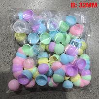 New 100Pcs Plastic Empty Toy Vending Capsules Half Clear Half Color Round Ball