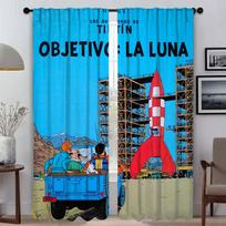 Atspalviai Nuotykiai su TintinuUžuolaidos Svetainei Užuolaida Kambariui 2 Skydeliai Helovino Dekoracija Namų Interjero Užuolaidos Vaikui W60xH90cmx2pcs-CL