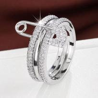 Stacked Rings Fashion Trend Street Style Gift For Friends, Birthday Party Surprise Zircon Ring Jewelry Gifts 9 gray