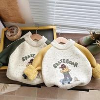 Boys Thick Fleece Lined Knit Sweater Warm Winter Base Layer for Toddlers 80