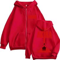 Japan Anime Akira Harajuku Vintage Zipper Hoodie Science Fiction Movie Shotaro Manga Sweatshirt Fleece Oversized Jackets XL red