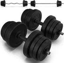 Juskys Hantelių rinkinys 3 viename 60 kg juoda/sidabrinė