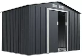 Juskys Sodo namelis XL su dvišlaičiu stogu 164x88x182 cm antracito spalvos