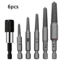 5/6Pcs Broken Bolt Extractor Set Electric Screw Remover With Center Drill Bits For Easy Thread Removal Tool Kit Accessories