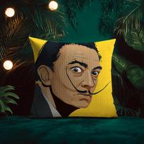 Surrealism Art Salvador Dali-Famous Cushion Cover Silky Elegant Comfort Sofa Bed Invisible Zipper Beach Pillowcase Short plush 40*40(CM)-1Pcs yellow
