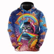 Vyriški juokingi Picos Galaktikos Lazerinio Katino Grafikos Hoodies 3D Spausdintas Puloveris Madingas Vyriškas Moteriškas Su Gobtuvu Megztinis Kūrybiški Vyriški Drabužiai XL gray