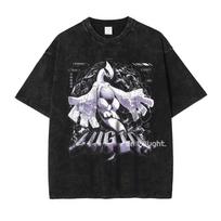 Anime Lugia Butterfree Dragon Vintažiniai skalbti Naujas atvykimas Vyriški drabužiai Marškinėliai Homme Grafiniai marškinėliai Vyriški marškinėliai vyrams XXXL black