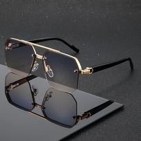 A Pair of Men'S Metal And Various Occasions.Double-Bridge Vintage Business Classic Elegant Casual Fashion Glasses Suitable gray