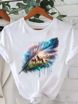 (Asian Size) trend lovely style Women Tee Fashion Lady Clothing Casual T Shirt Female Top Printed Graphic Short Sleeve T-shirts S gray