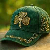 St. Patrick's sunshade baseball cap outdoor cap men's and women's D-print sunshade cap Adjustable black