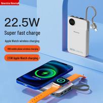Newmine Magnetic Wireless Power Bank with Built-in Cable