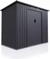 Juskys Metalinė sodo pastogė M su šlaitiniu stogu 203x117 cm tamsiai pilka