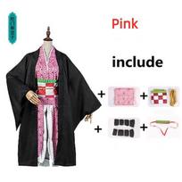 Anime Demon Slayer Kimetsu No Yaiba Tanjirou Kamado Nezuko Cosplay Moterų ir Vyrų Vaikų Kimono Cosplay Kostiumų Helovino rinkiniai 110cm black