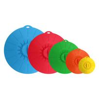 Silikoninių maisto laikymo dangtelių rinkinys: 5 dalių apsaugos nuo perkaitimo ir apsaugos nuo dulkių puodų bei mikrobangų krosnelės indų dangteliai Single Diameter 15CM