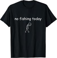 Sad Stickman No Fishing Today T-shirt XXL black