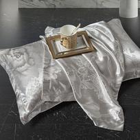 European Jacquard Ice Silk Pillowcase - Double-Sided Cool & Silky Smooth for Single Bed Adults 48cm*74cm (Single Piece) gray