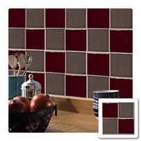 10PCS European Style Solid Color Square Tile Wallpaper - Self-Adhesive, Waterproof, Oil-Proof, Thickened Tile Stickers for Kitchen Walls 15x15cm, 10 pieces black