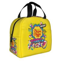 C-Chupa C-Chups Chups Forever Fun Insulated Lunch Bag for Waterproof Pattern Funny Cooler Thermal Bento Box Beach Camping Travel One Size yellow