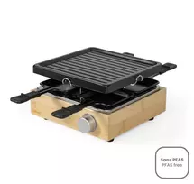 Raclette grilis Livoo DOC311 4 asmenims 800 W su bambuko korpusu, juodas