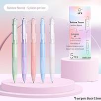 Set of 5 Quick-Dry 0.5mm Gel Pens, ideal for Students & Exams with Japanese ST Pen Tips. 0.5mm white