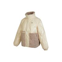 Adidas Originals Sherpa Mix Down Jacket With Printed Logo And Zip Hood Women Outerwear White HS9524 S beige