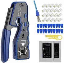 RJ45 užspaudimo replių rinkinys FIT2 2KT-61T05 praleidžiamosioms jungtims, su testeriu
