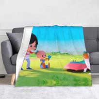 Super minkštas Cleo & Cuquin anime pledas, aukščiausios kokybės flanelinio vilnos lengvas lovos pledas, jaukūs pliušiniai pledai, tinkamas naudoti visais sezonais Size: 75*100cm, Weight: 230 GSM