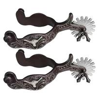 1 pair Western Horse Spurs Equestrian Classic Western-style horse riding Boot Spurs with wheel for Equestrian Training Riders gray