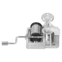 18 Note Musical Mechanism Movement Retro Style Alloy Replacement Hand Crank Musical Mechanism Movement for Music Box gray
