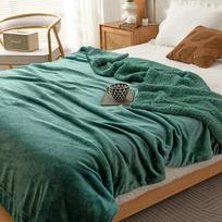 Double-layer Coral Fleece Winter Blanket with Lamb Fleece - 50 x60  Flannel Composite Blanket. 1.5*2m