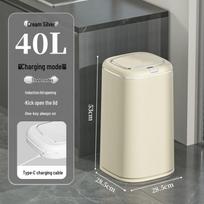 2026 Išmanus indukcinis šiukšliadėžė - 40L LED sandarus užraktas su kvapo kontrole svetainei 40L