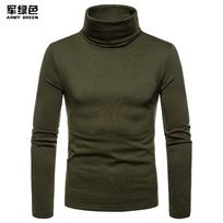 Men S Winter Fleece High Neck Long Sleeve Casual T Shirt 2XL gray