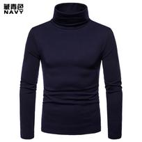 Men S Winter Fleece High Neck Long Sleeve Casual T Shirt M black