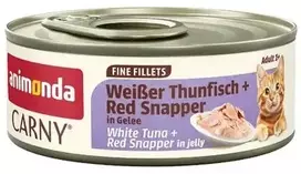Animoda ANIMONDA Carny Fine Fillet in Jelly - Baltas Tuna + Raudona Snapper 60g
