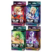 Bandai Dragon Ball Super kortų žaidimo „Fusion World“ pradžios denio rinkinys iš 4 Son Goku Vegeta Broly Frieza (po 1) [FS01] [FS02] [FS03] [FS04]