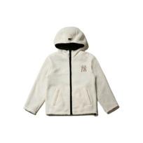 MLB New York Yankees Lamb Fleece Hooded Jacket Unisex jackets Ivory 31JPF2061-50I XS beige