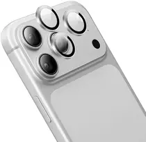 Borofone Grūdinto stiklo BF14 3D metalinio rėmelio fotoaparato objektyvo apsauga skirtas iPhone 18 Pro/18 Pro Max, sidabrinis