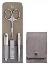 Manikiūro rinkinys Zwilling Twinox – taupe, odinis dėklas, 4 elementai - Taupe