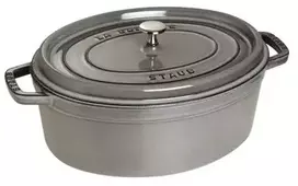 Ovalus ketaus puodas Staub – 8 l, grafito spalvos