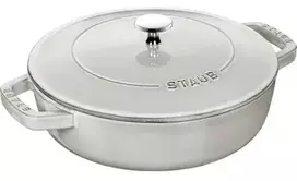 Gili troškinimo keptuvė su dangčiu Staub - 24 cm, balta trumų spalva